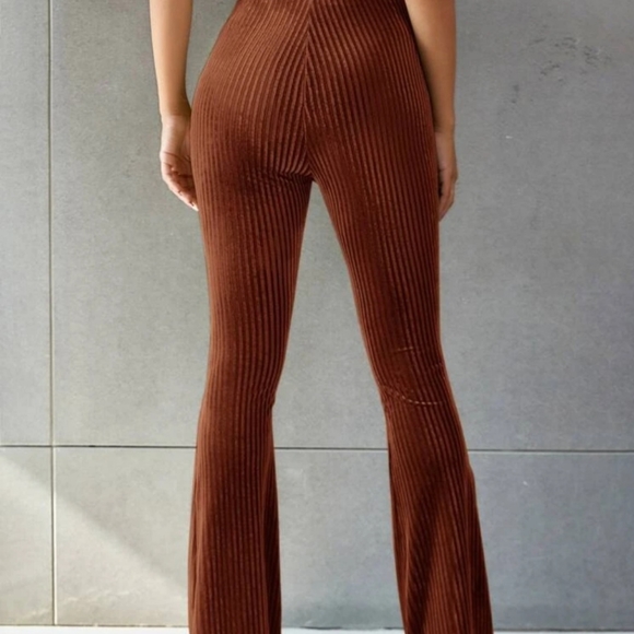 Velvet Copper Flare Pants, small, women's, shein - Picture 2 of 3